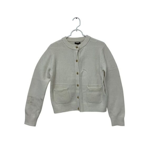 Massimo Dutti Women Cardigan Sweater S Cream Wool Gold Button 5702/620 NWD - Picture 1 of 16